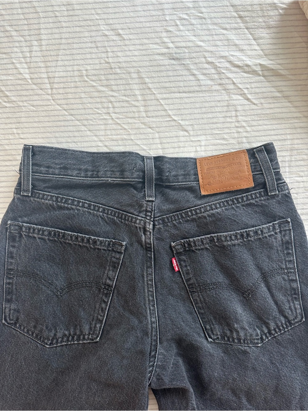 Levi's Women’s “Baggy Dad” Washed Black Jeans with Leather Patch